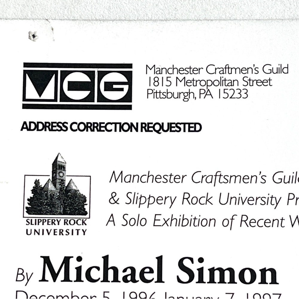 Michael Simon Ceramic Tumbler Exhibit Postcard 1997 - Picture 6 of 6
